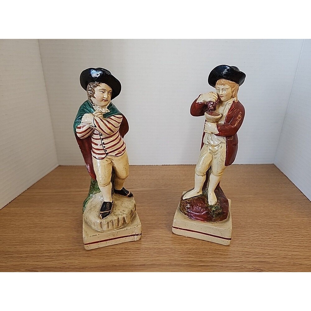 Vtg 1930’s/50’s Borghese Figurines Peasant Man W/Fruit and Man with Cape